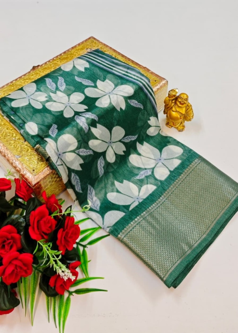 Dailywear cotton sarees premium look lightweight comfortable wear - LIGHT GREEN SHADE (2)