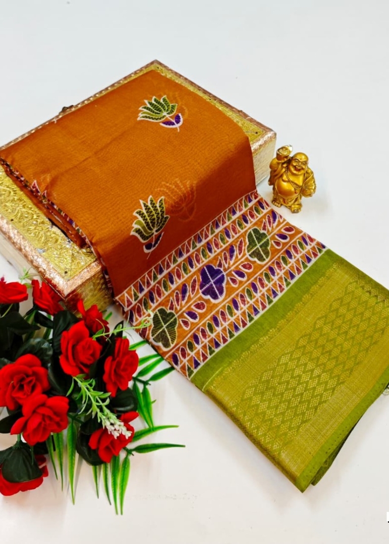 Dailywear cotton sarees premium look lightweight comfortable wear - YELLOW COLOR (6)