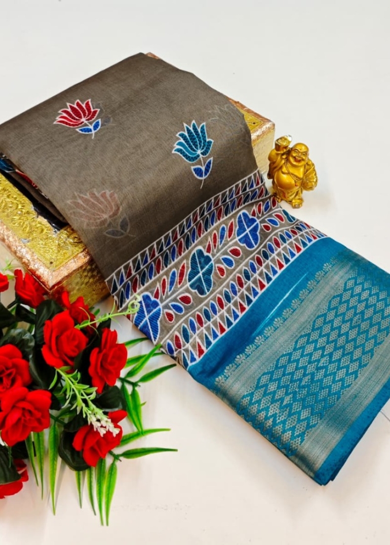 Dailywear cotton sarees premium look lightweight comfortable wear - CHOCOLATE COLOR (1)