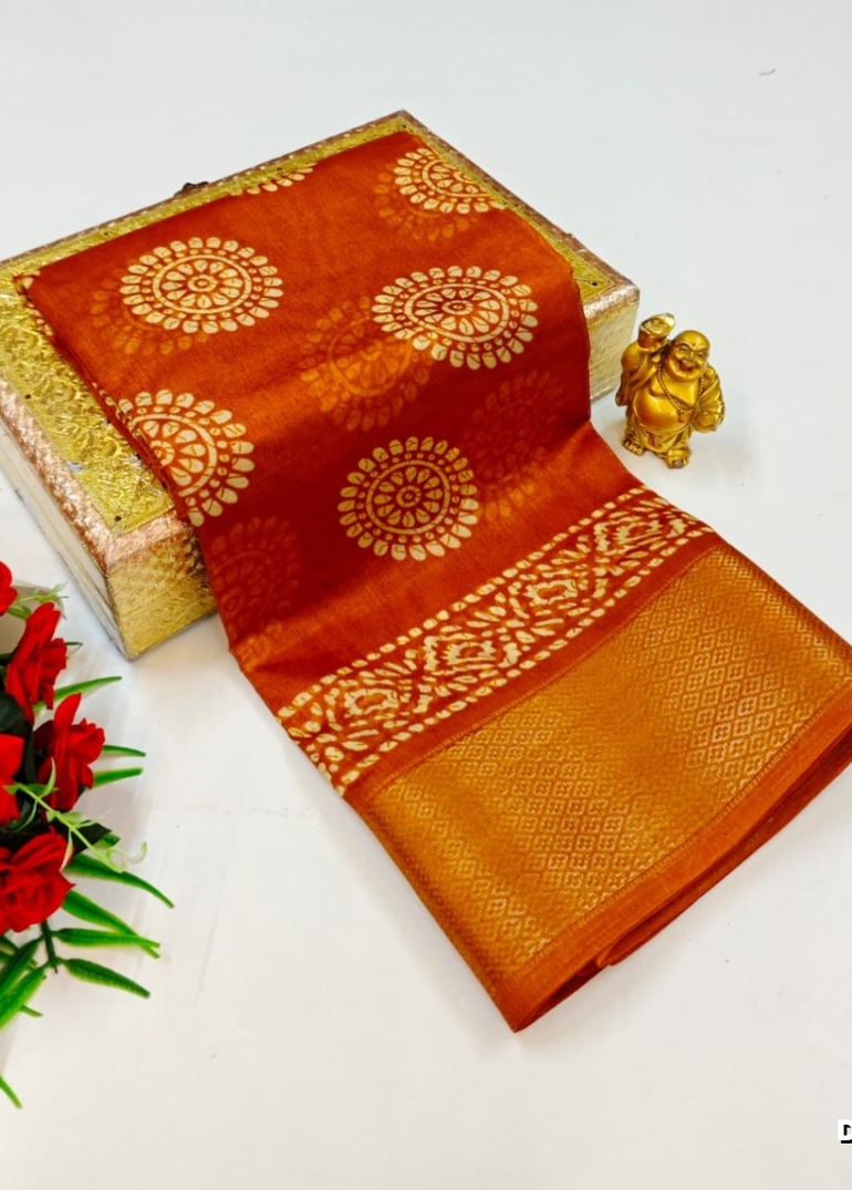 Dailywear cotton sarees premium look lightweight comfortable wear - BRONCE COLOUR (9)