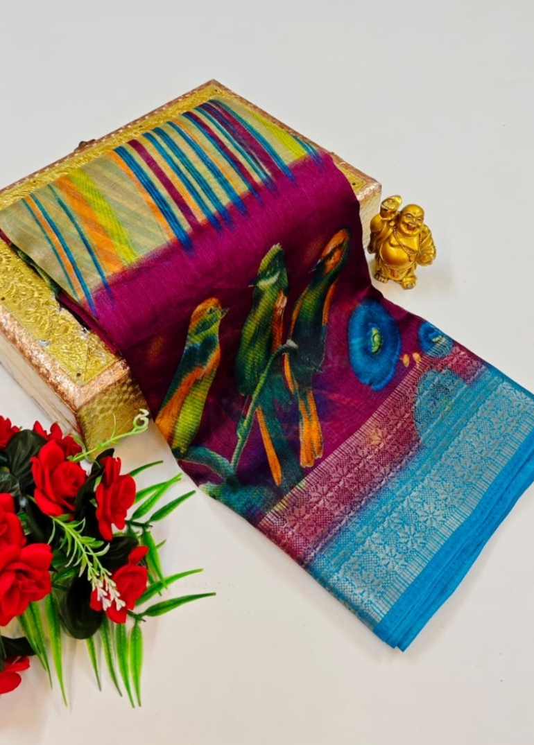 Dailywear cotton sarees premium look lightweight comfortable wear - MEJANTA (2)