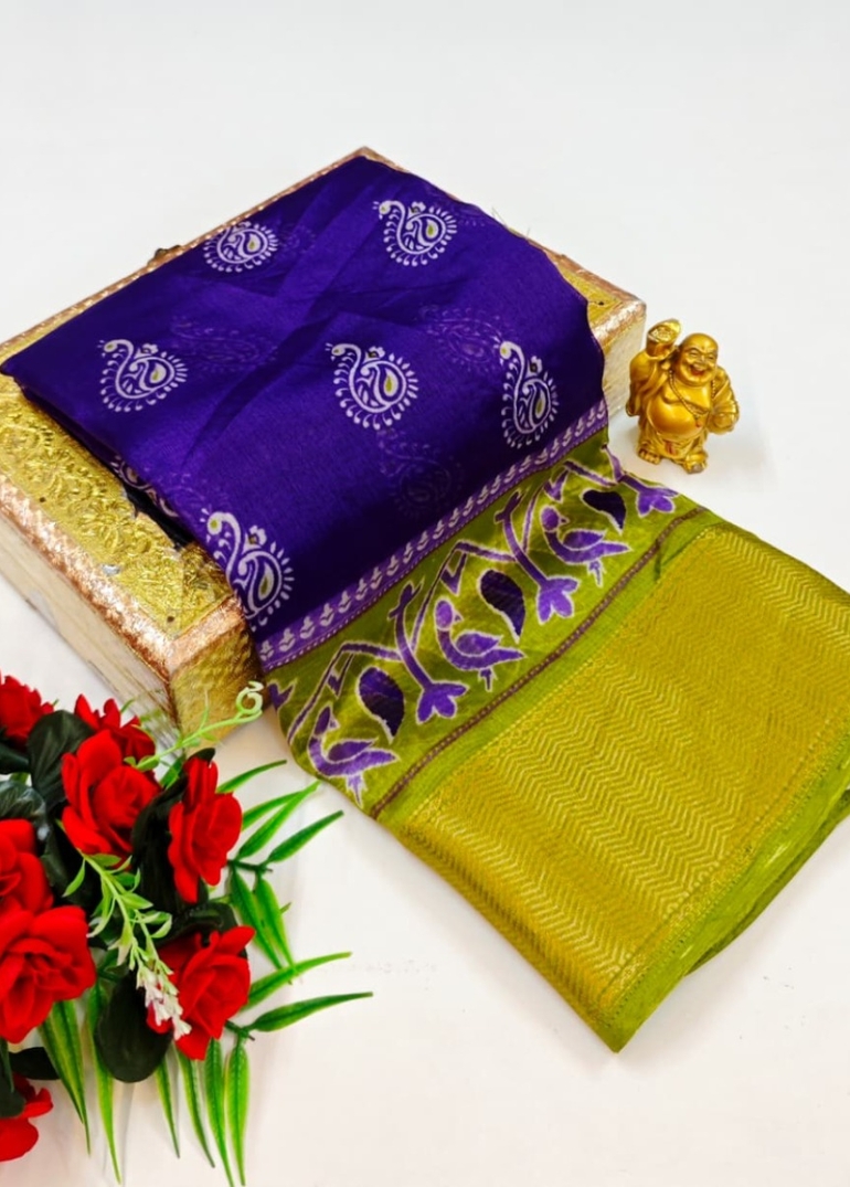 Dailywear cotton sarees premium look lightweight comfortable wear - BRINJAL COLOUR (4)