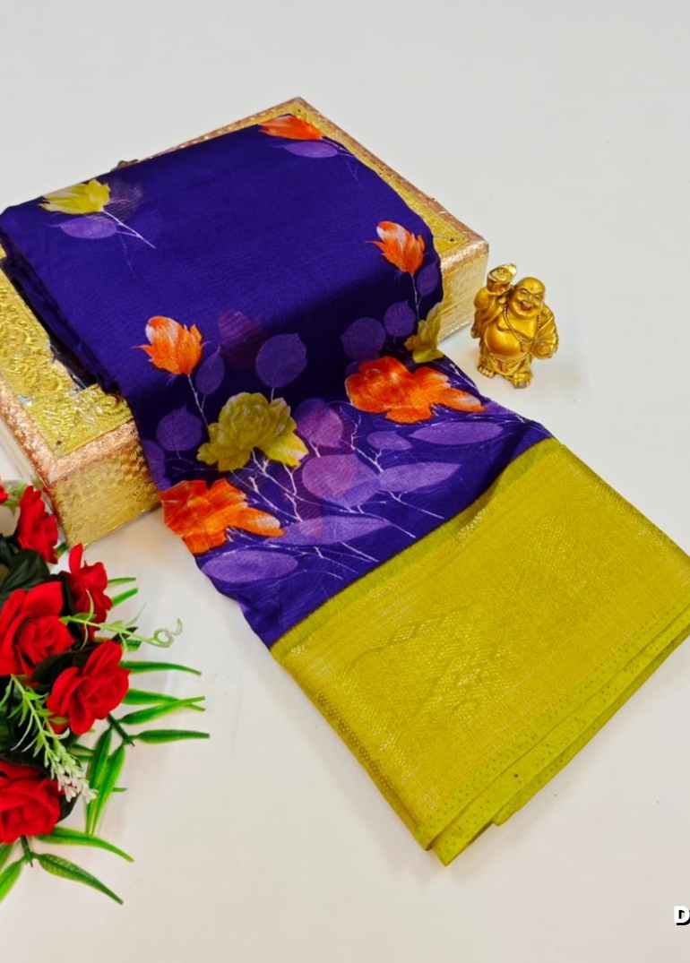 Dailywear cotton sarees premium look lightweight comfortable wear - BRINJAL COLOUR (5)