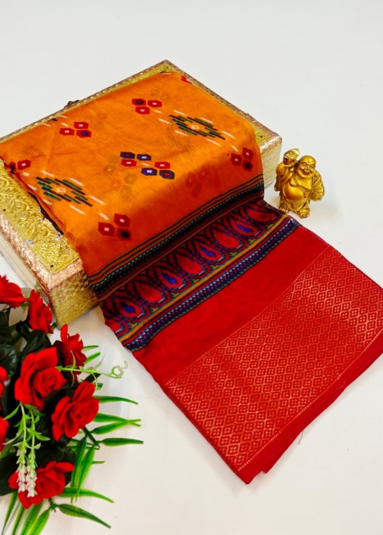 Dailywear cotton sarees premium look lightweight comfortable wear - YELLOW COLOR (8)