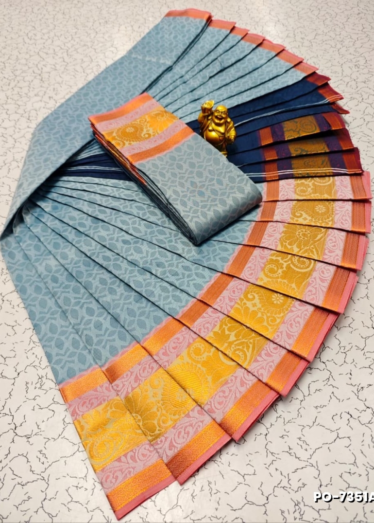 Poonthamil Elegant Traditional Saree - TEAL