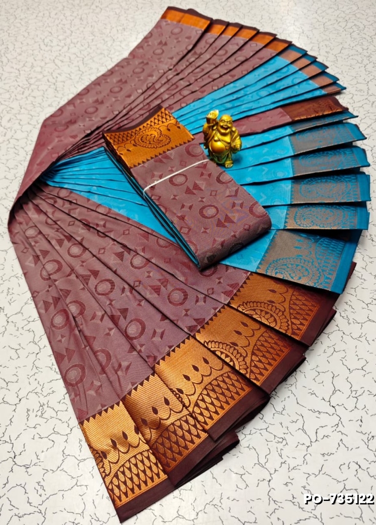 Poonthamil Elegant Traditional Saree - COFEE BROWN