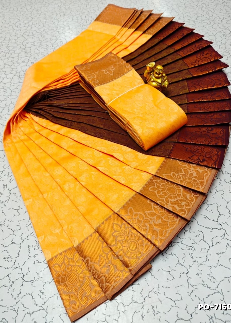 Poonthamil Elegant Traditional Saree - GOLD COLOUR