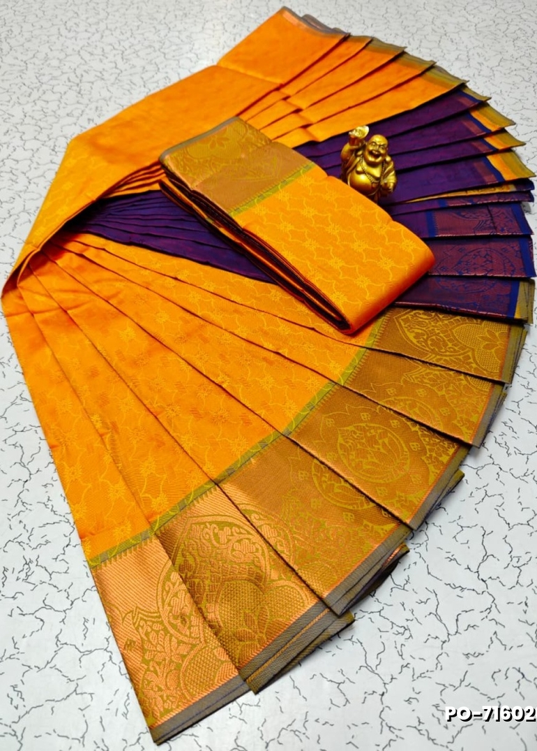 Poonthamil Elegant Traditional Saree - ORANGE N (1)