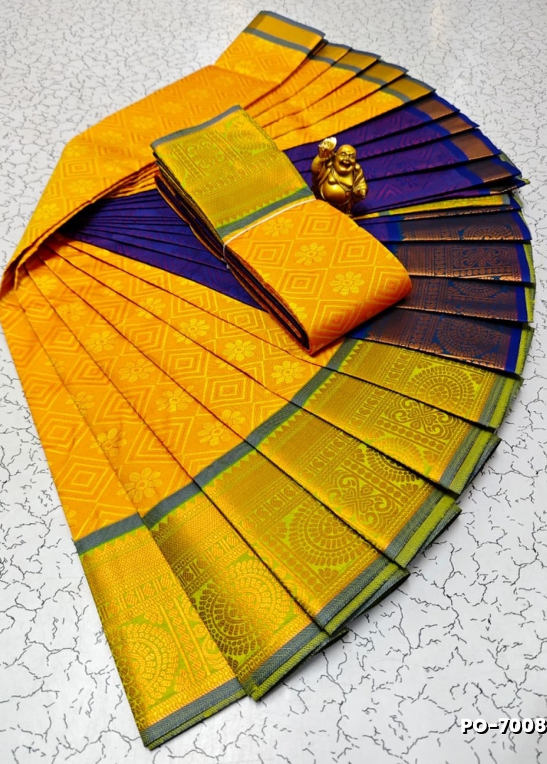 Poonthamil Elegant Traditional Saree - LIGHT YELLOW