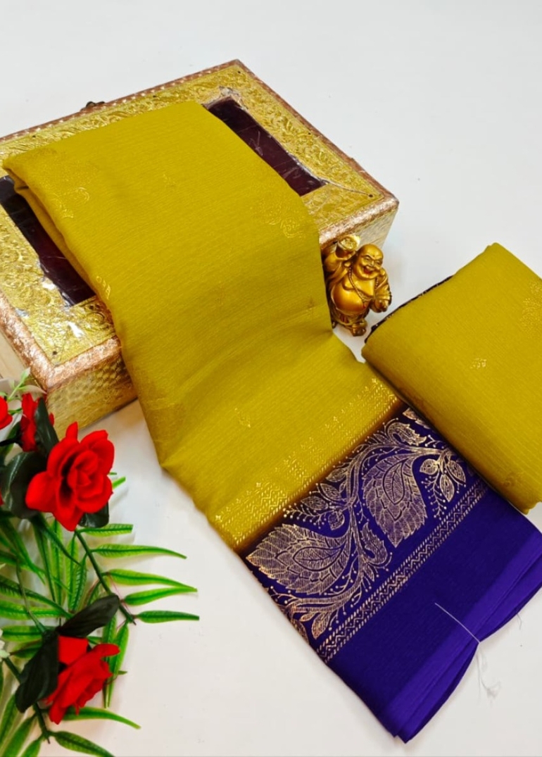 Designer party wear chiffon foil print saree - LITE GREEN