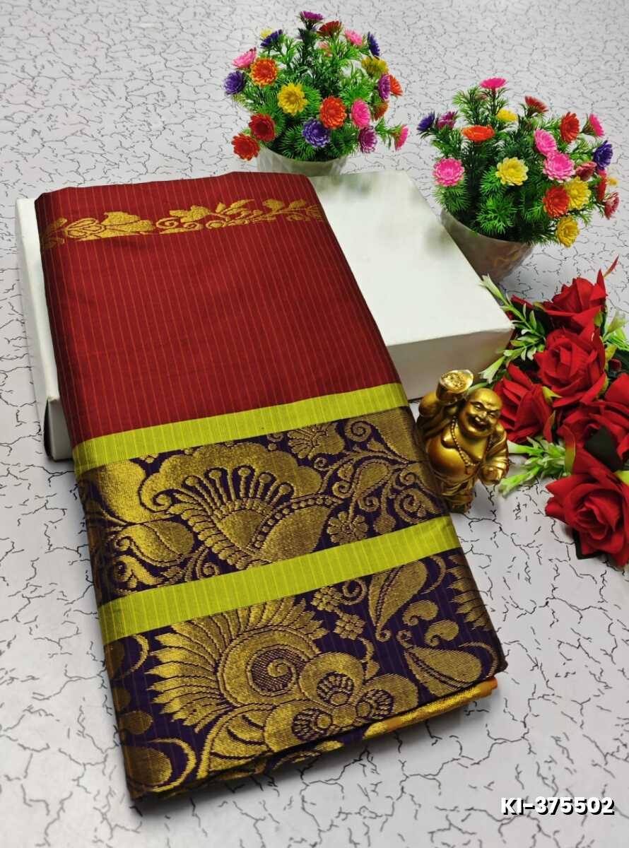 Kalyani silk type sarees - merun (2)
