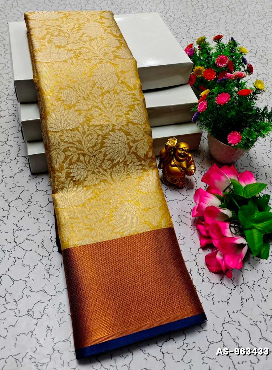 NITA AMBANI INSPIRED BANARASI TISSUE SILK SAREE - CREAM