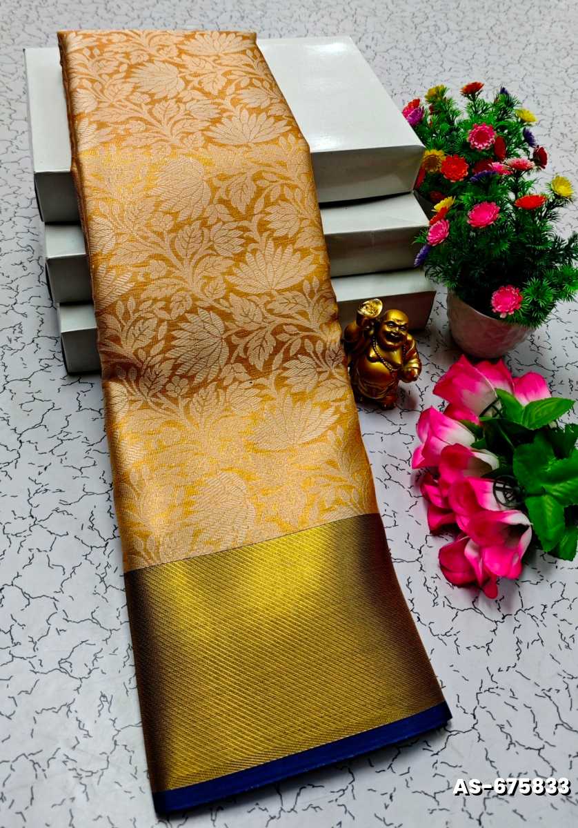 NITA AMBANI INSPIRED BANARASI TISSUE SILK SAREE - CREAM (2)