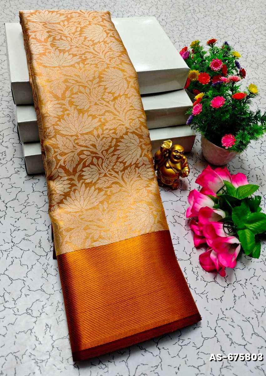 NITA AMBANI INSPIRED BANARASI TISSUE SILK SAREE - GOLD (2)