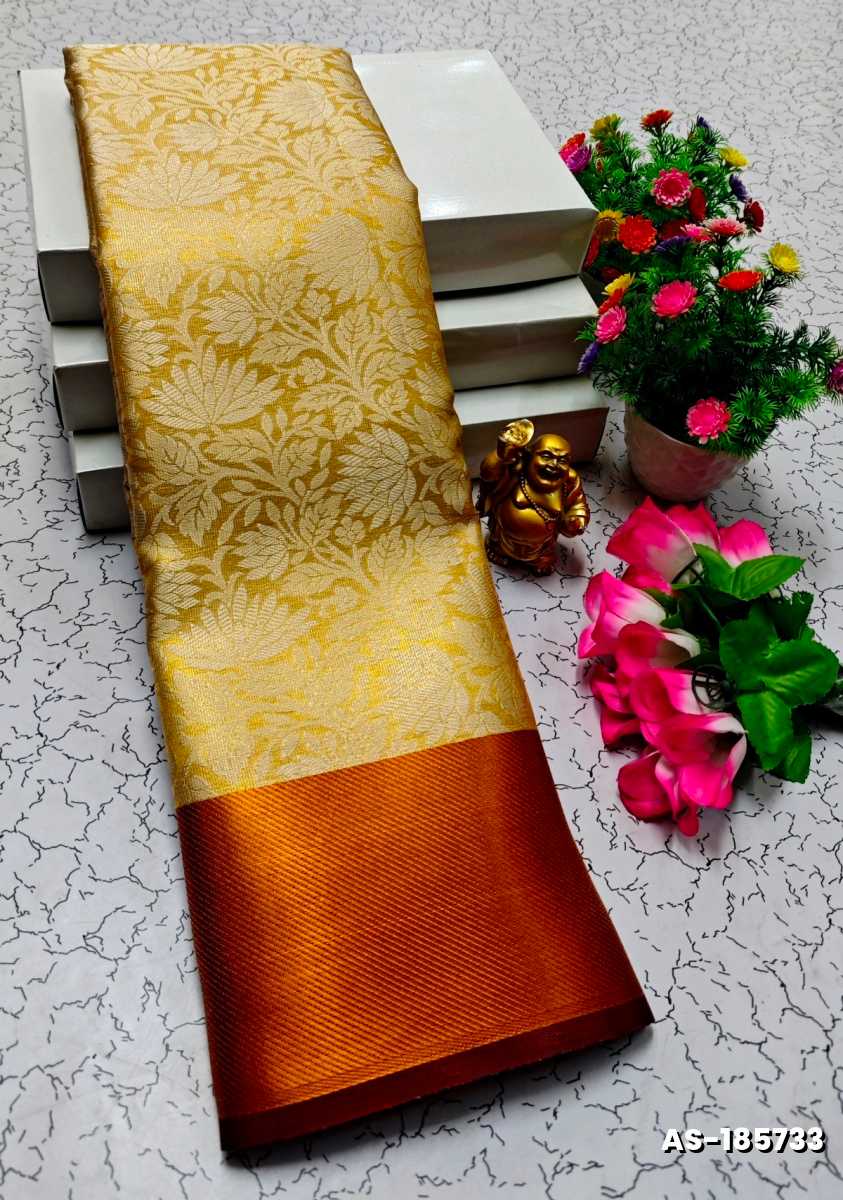 NITA AMBANI INSPIRED BANARASI TISSUE SILK SAREE - CREAM (1)