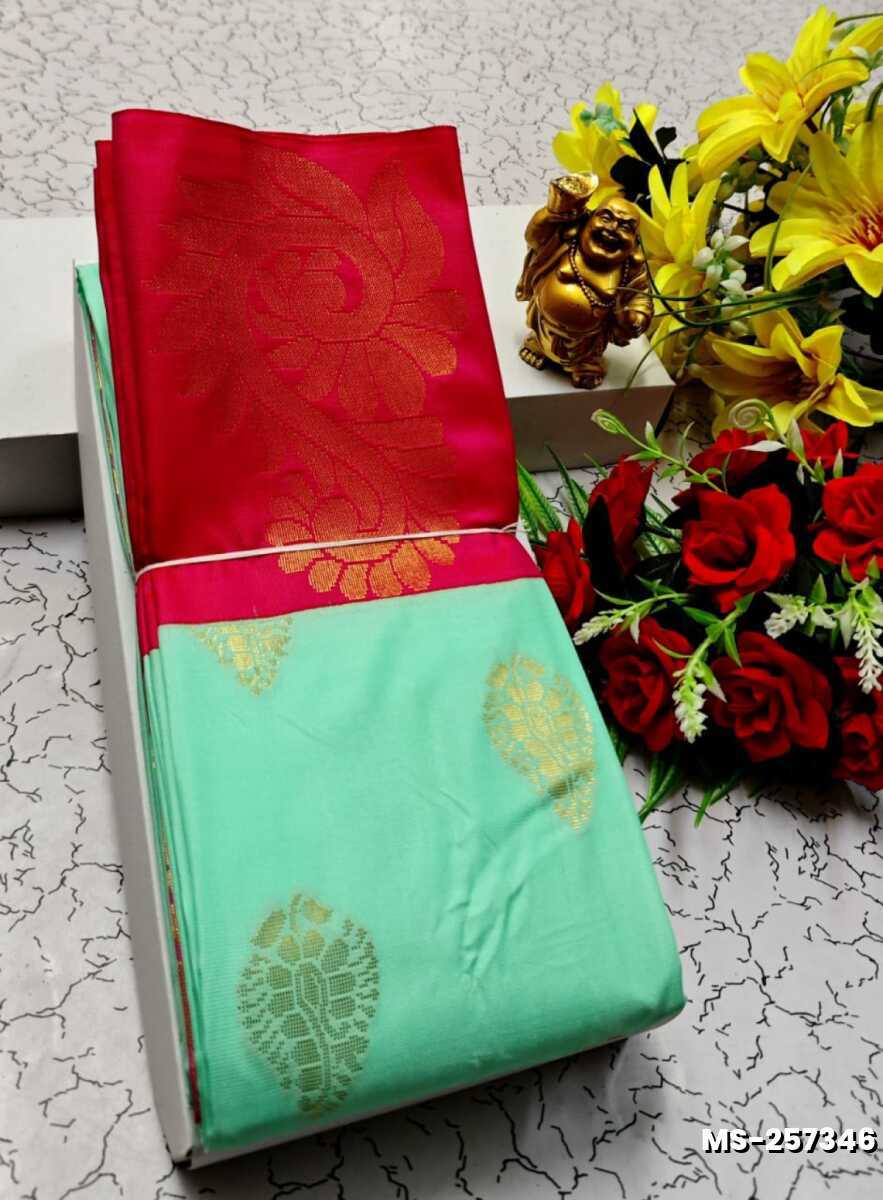MODERN FANCY SOFT SILK SAREES WITH BUTTA DESIGN - LIGHT GREEN SHADE