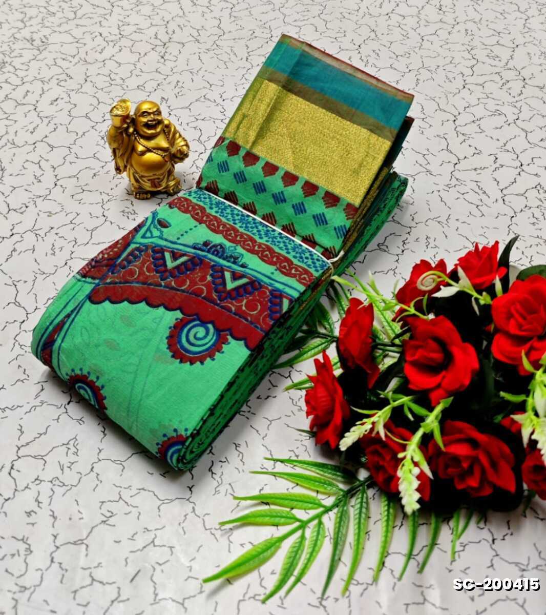 PURE COTTON SAREES SUMMER SPECIAL COLLECTION - GREEN (2)