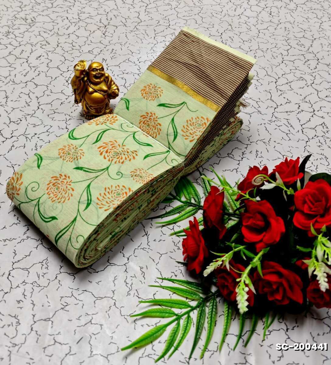 PURE COTTON SAREES SUMMER SPECIAL COLLECTION - LIGHT GREEN (1)