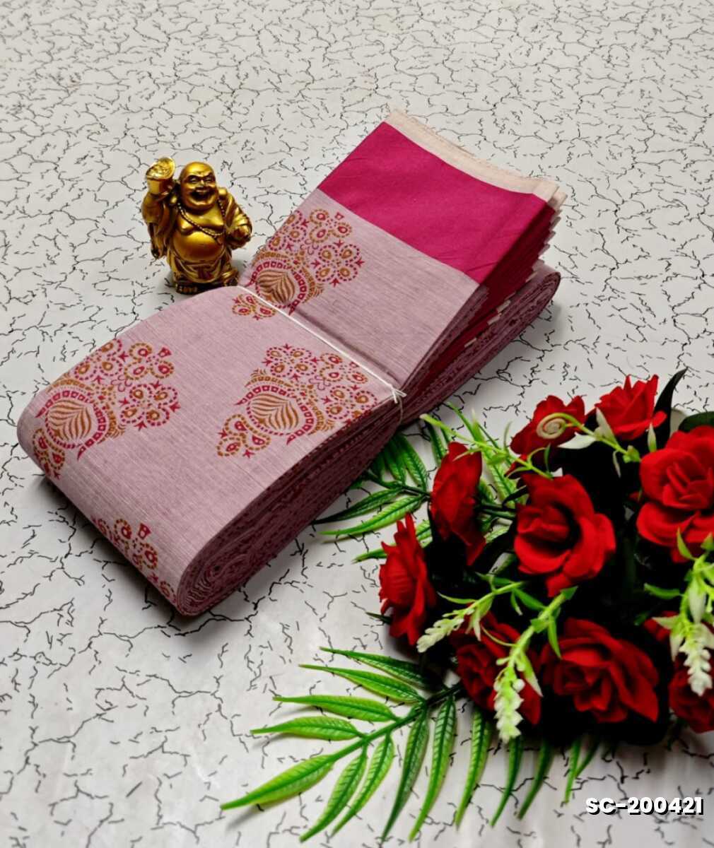 PURE COTTON SAREES SUMMER SPECIAL COLLECTION - BABY PINK (1)