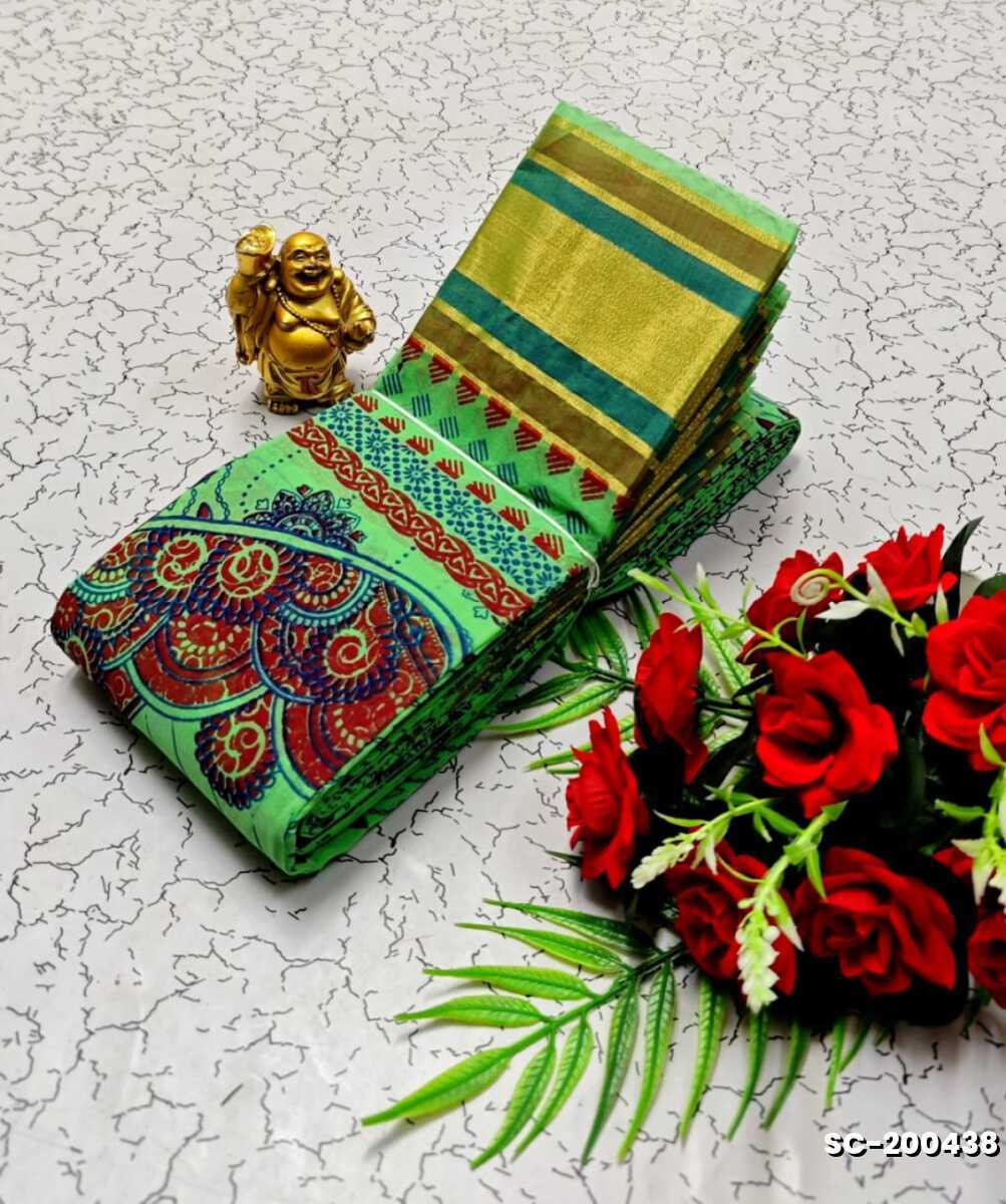 PURE COTTON SAREES SUMMER SPECIAL COLLECTION - DARK GREEN (2)