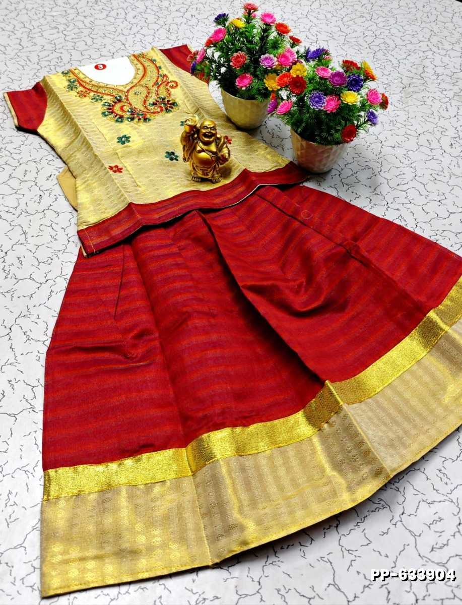 TRENDY WEAR PATTU PAVADAI - RED (1)