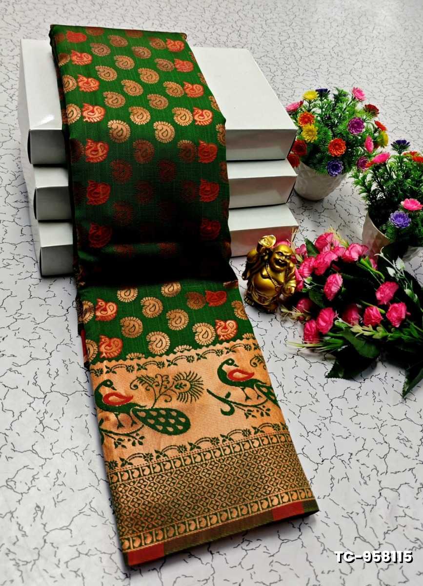 SOFT SILK FANCY BEST QUALITY SILK THENMATHI SAREES - GREEN