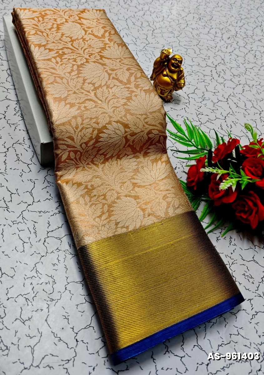 NITA AMBANI INSPIRED BANARASI TISSUE SILK SAREE - GOLD (3)