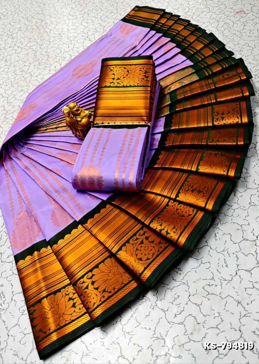 FANCY ALL SELF SOFT SILK SAREES WITH KOTTANCHI BORDER - LEVENDOR (1)