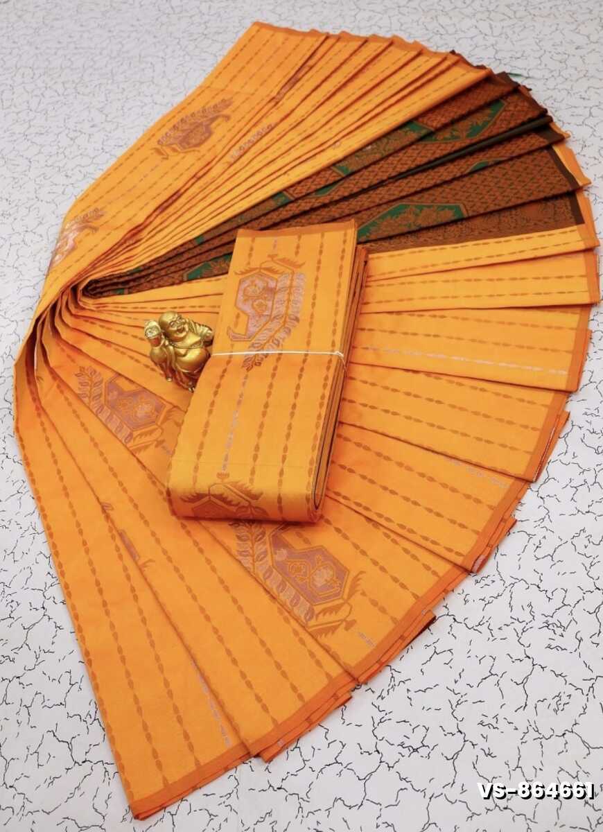 DIGITAL KUBERA PATTU VAIRA OOSI SOFTY SILK SAREES - YELLOW COLOR