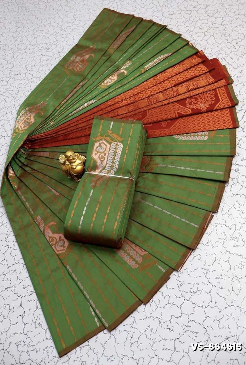 DIGITAL KUBERA PATTU VAIRA OOSI SOFTY SILK SAREES - GREEN (1)