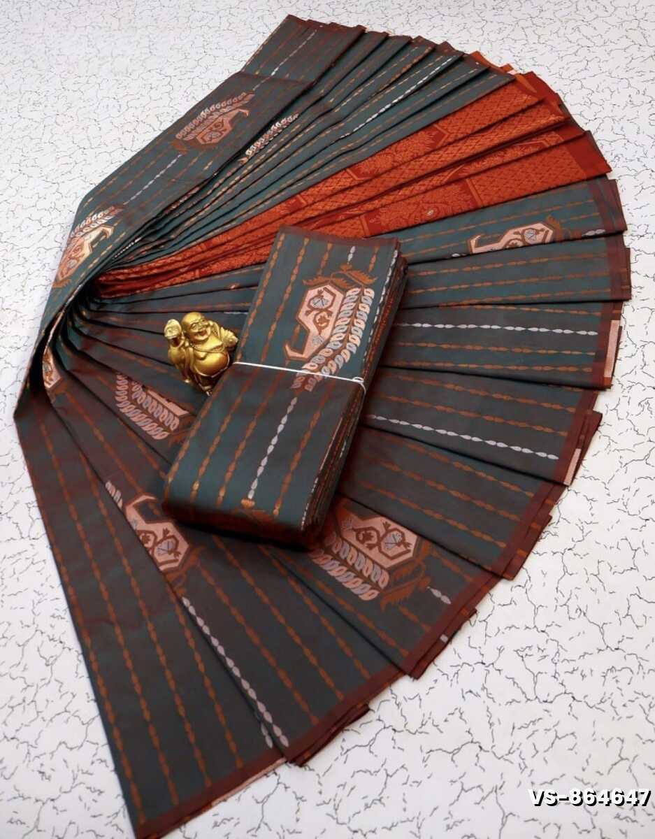 DIGITAL KUBERA PATTU VAIRA OOSI SOFTY SILK SAREES - GRAY (1)