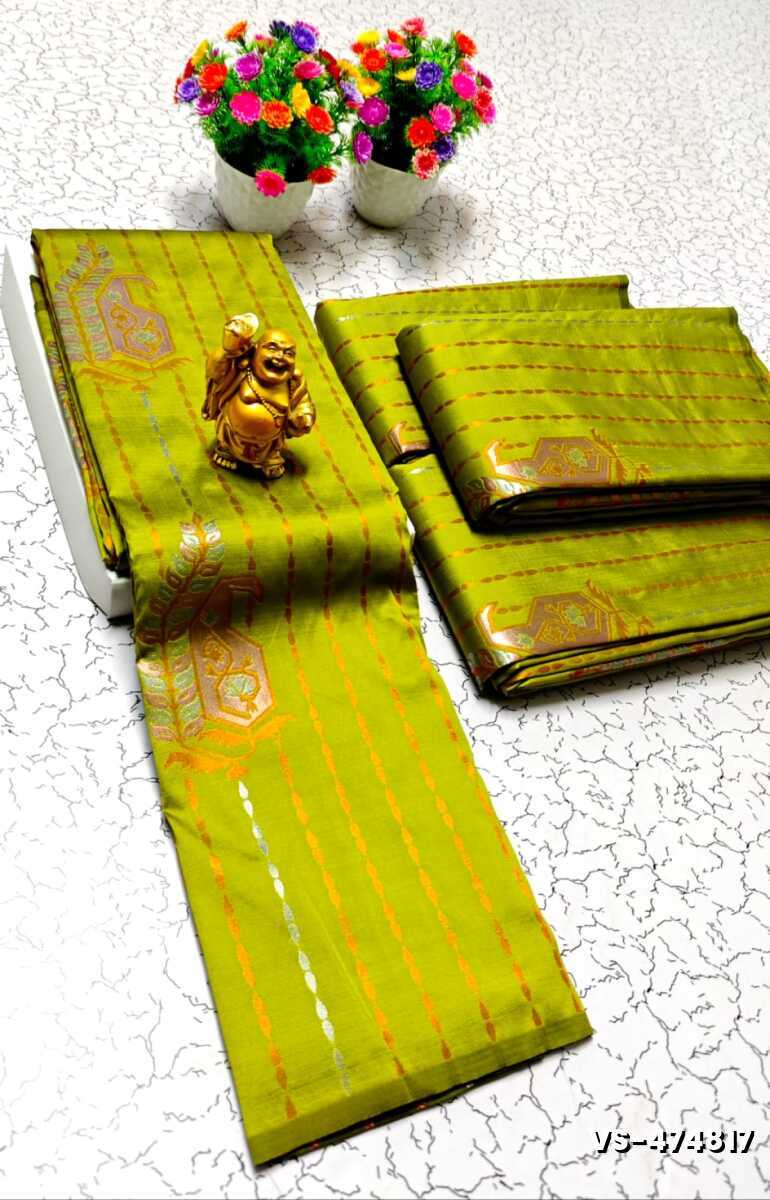 DIGITAL KUBERA PATTU VAIRA OOSI SOFTY SILK SAREES - OLIVE GREEN (1)