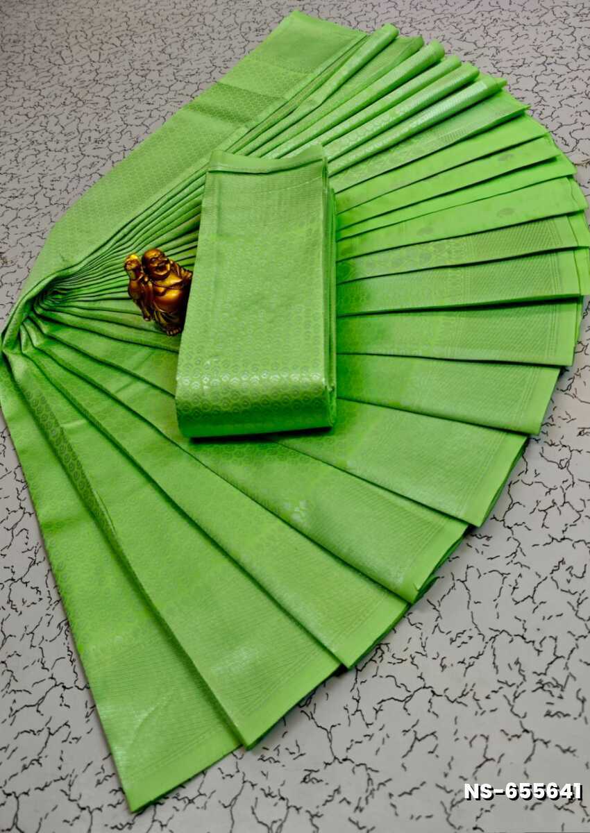 FANCY SILVAR ZARI NILA SAREES - LIGHT GREEN