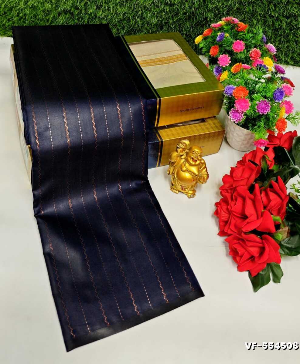 VAIRA OOSI  FANCY  SOFT SILK LIGHT WEIGHT  SAREES - NAVY COLOUR