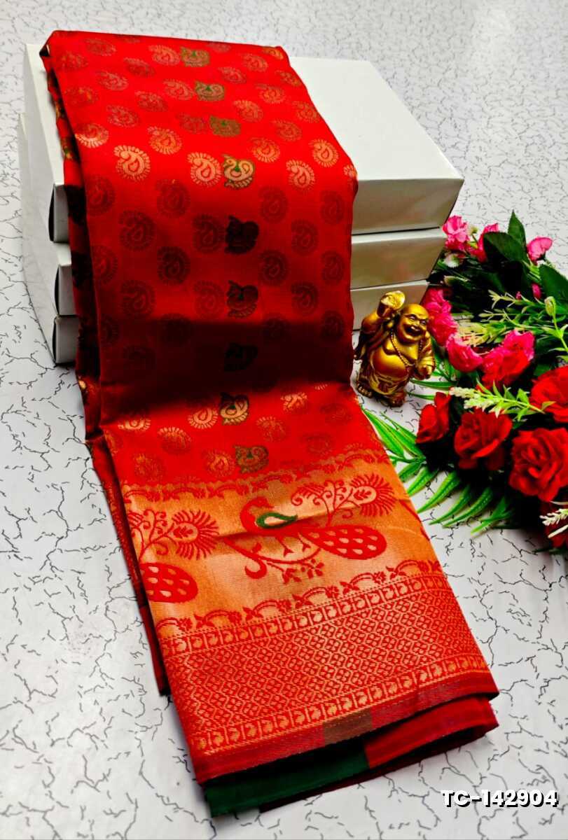 SOFT SILK FANCY BEST QUALITY SILK THENMATHI SAREES - RED