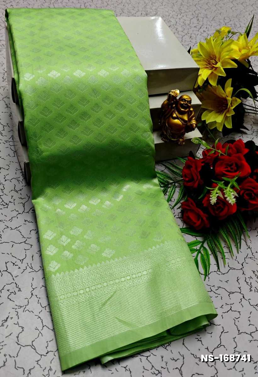 FANCY SILVAR ZARI NILA SAREES - LIGHT GREEN (1)
