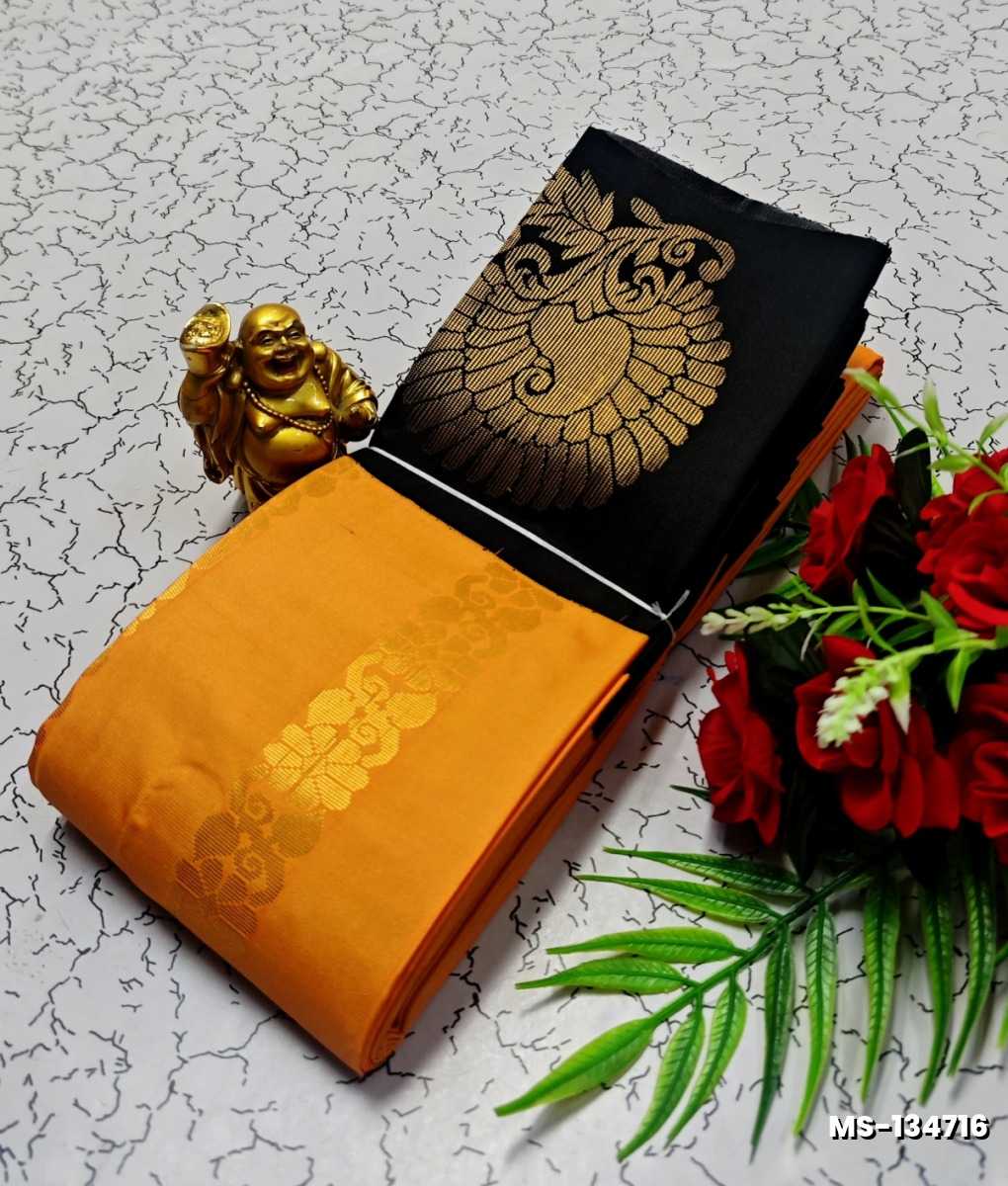 MODERN FANCY SOFT SILK SAREES WITH BUTTA DESIGN - ORANGE