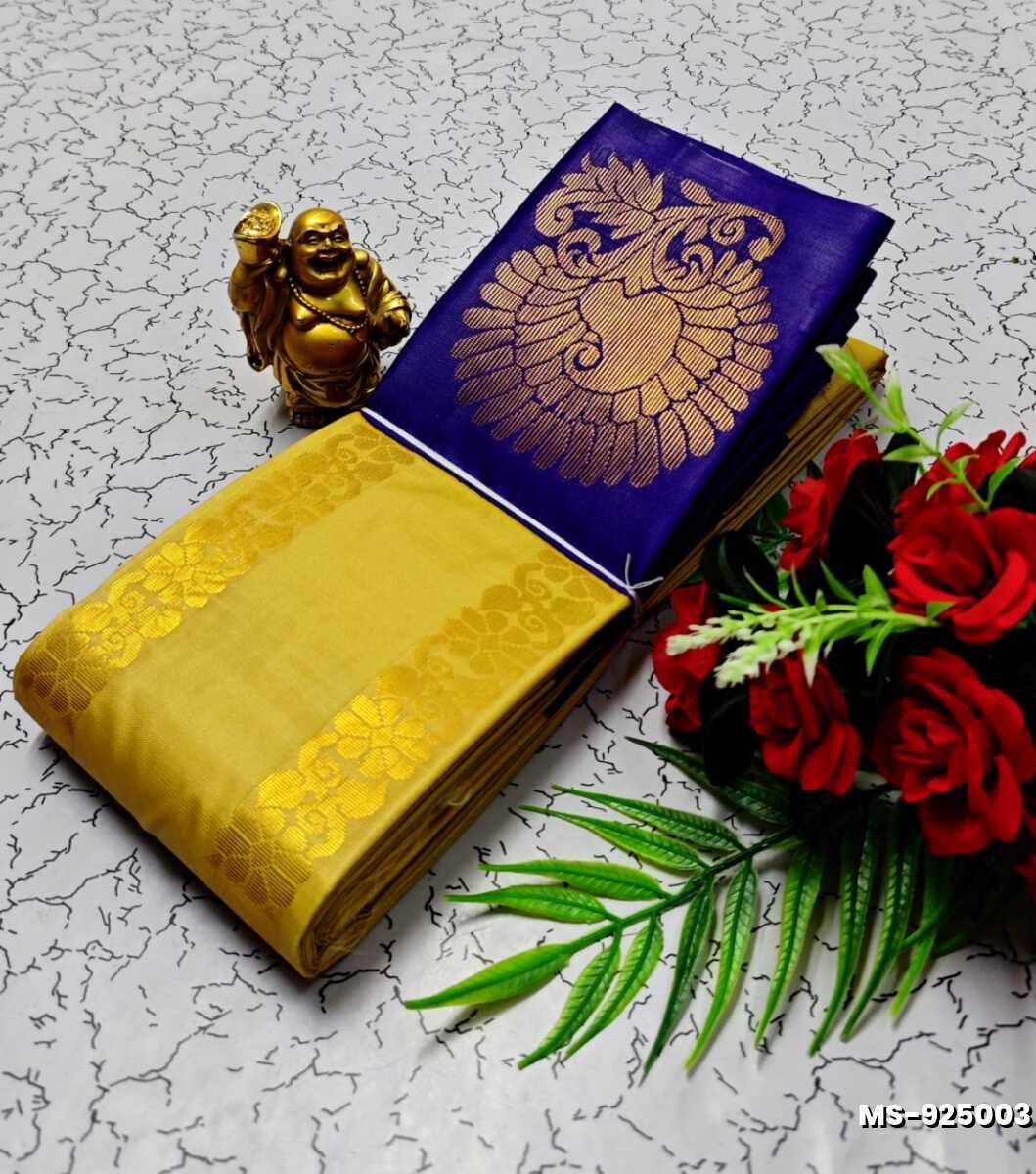 MODERN FANCY SOFT SILK SAREES WITH BUTTA DESIGN - GOLD