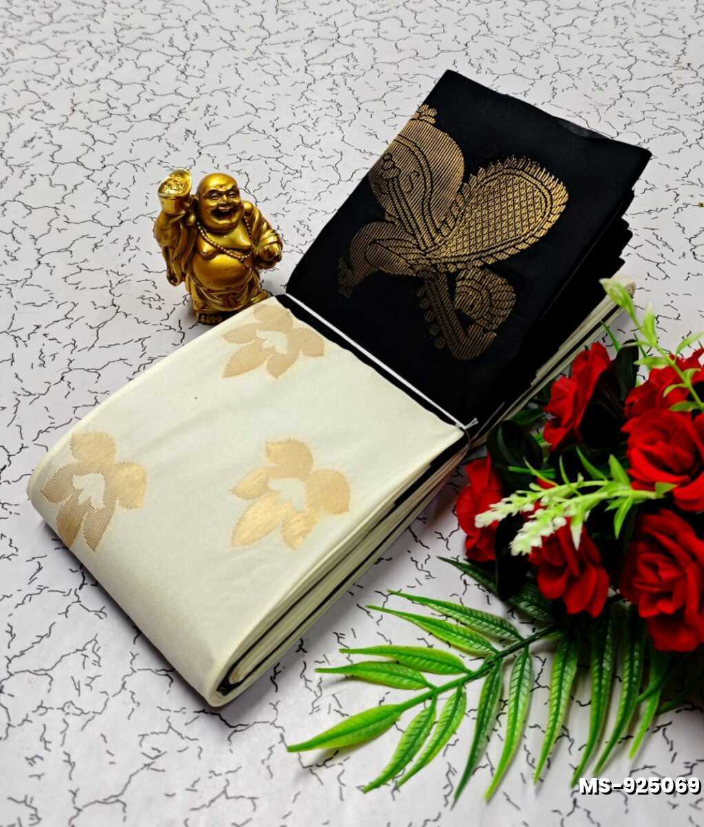 MODERN FANCY SOFT SILK SAREES WITH BUTTA DESIGN - BEIGE COLOUR (1)