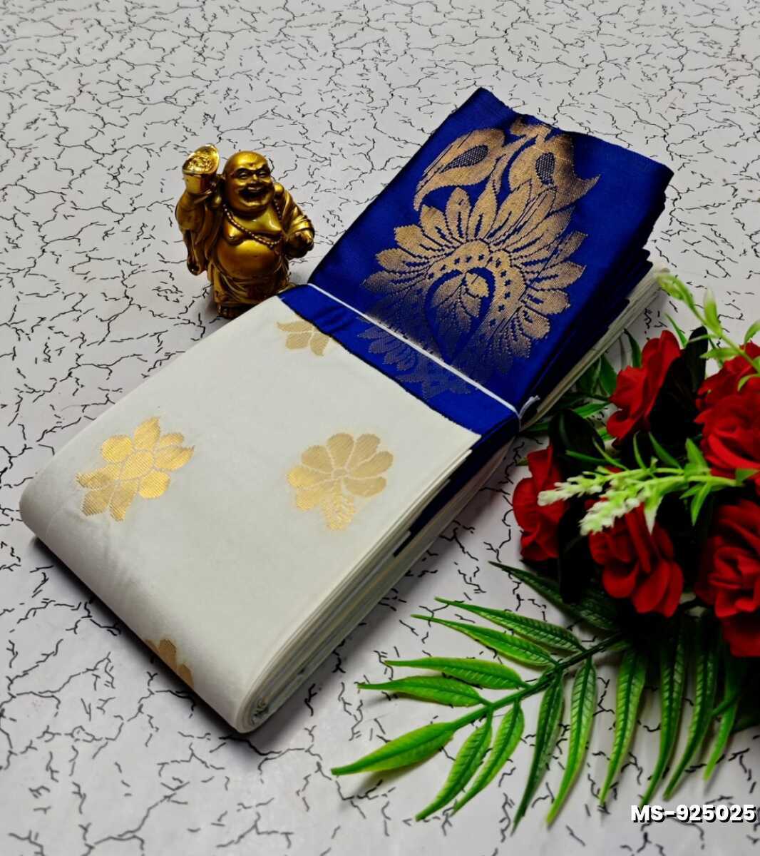 MODERN FANCY SOFT SILK SAREES WITH BUTTA DESIGN - WHITE