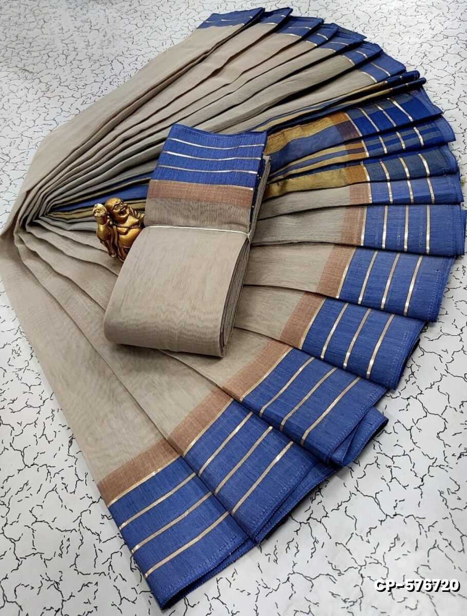 FANCY PLAIN COTTON SOFT SILK SAREES - AS COLOR (1)