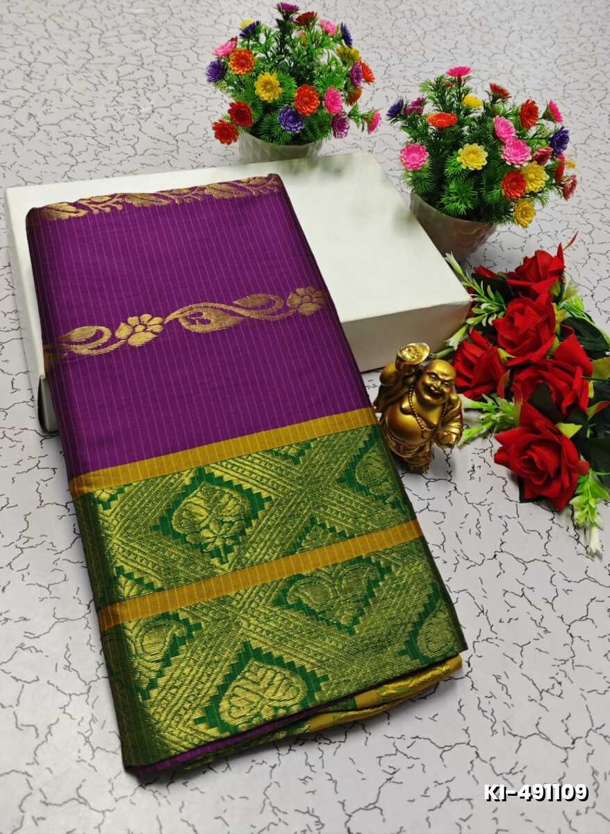 KALYANI SILK TYPE SAREES - PURPLE COLOUR (1)