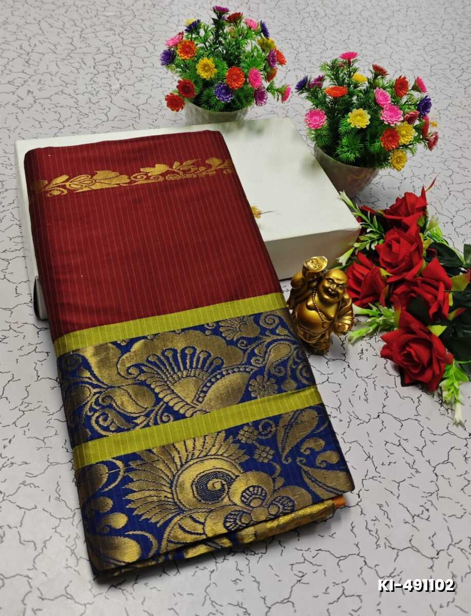 KALYANI SILK TYPE SAREES - MERUN (1)