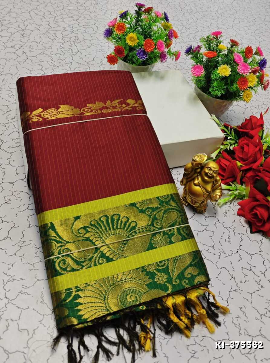 KALYANI SILK TYPE SAREES - MAROON COLOR (2)