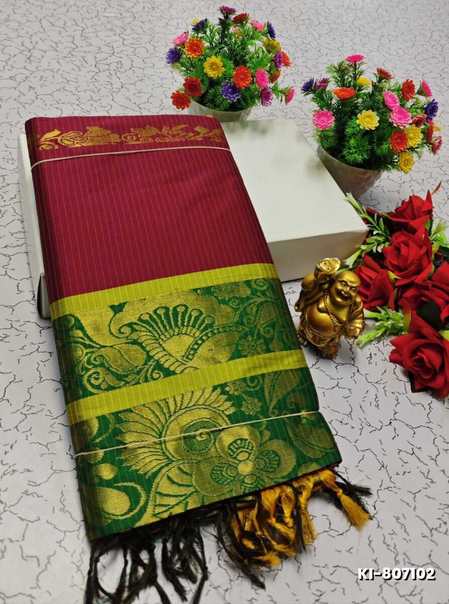 KALYANI SILK TYPE SAREES - MERUN (3)