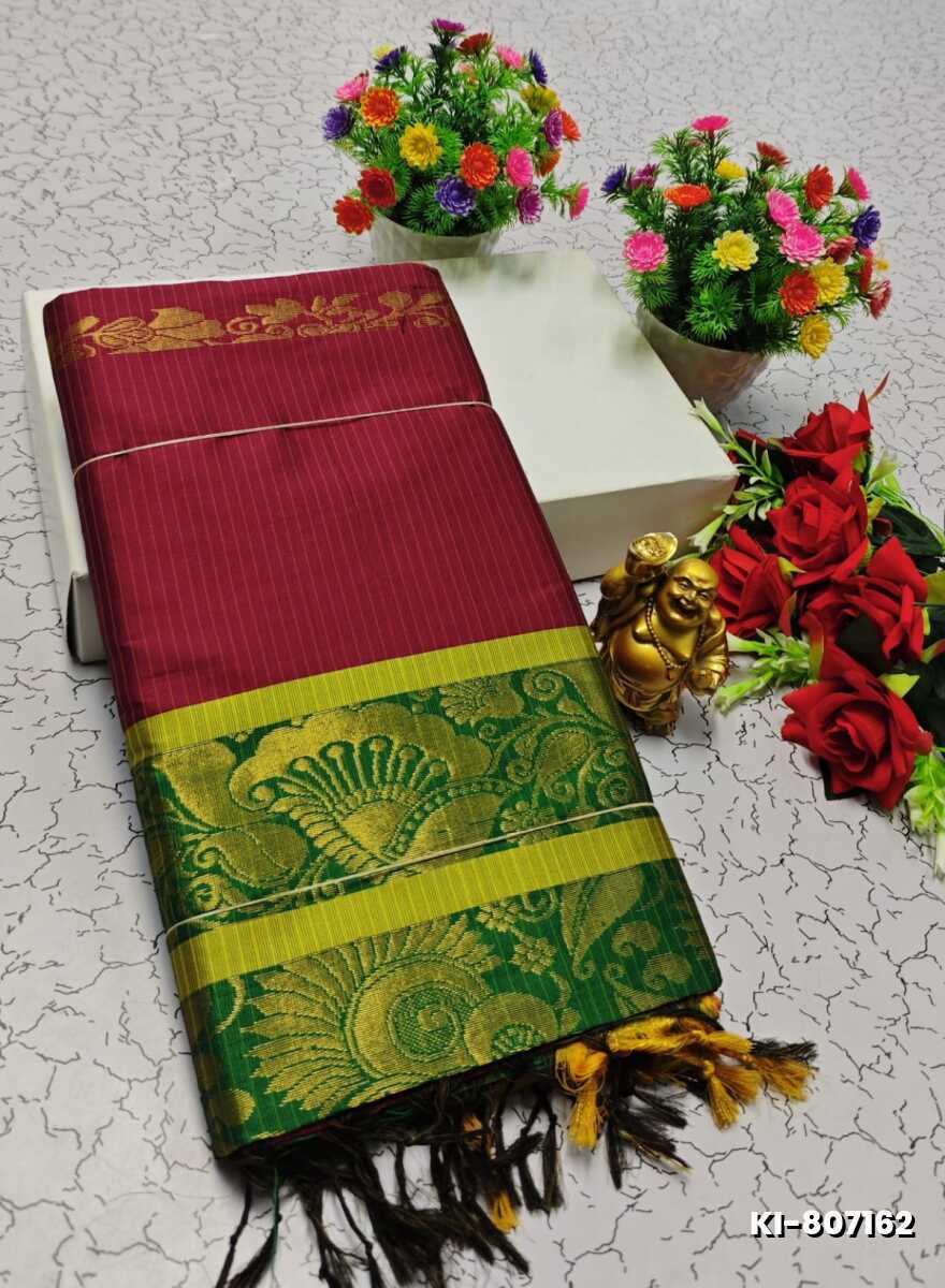 KALYANI SILK TYPE SAREES - MAROON COLOR (3)