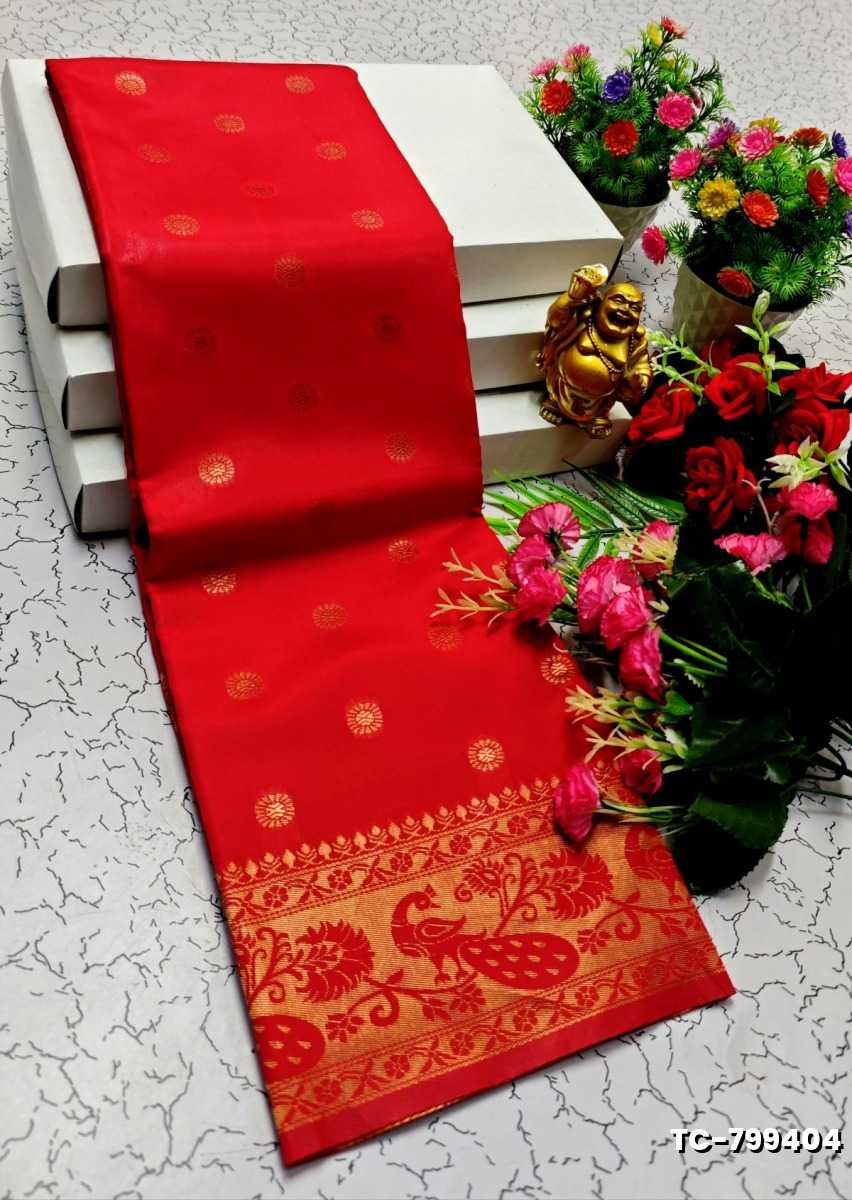 SOFT SILK FANCY BEST QUALITY SILK THENMATHI SAREES - RED (3)