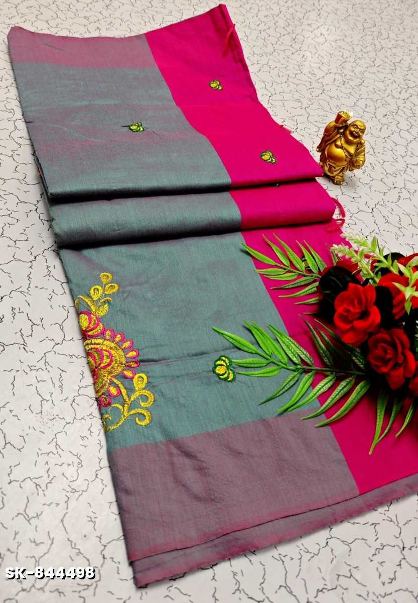 TRENDING DIGITAL EMBROIDERY ZARI WORK  KALIYANI COTTON SAREES