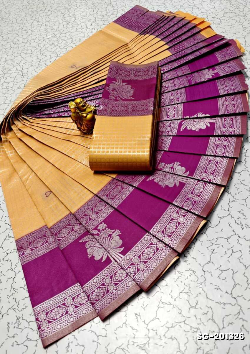 KUBERA ELITE BRIDAL RAPIER FANCY LIGHT WEIGHT SILK TYPE SAREES FESTIVAL  WEAR - ORANGE N