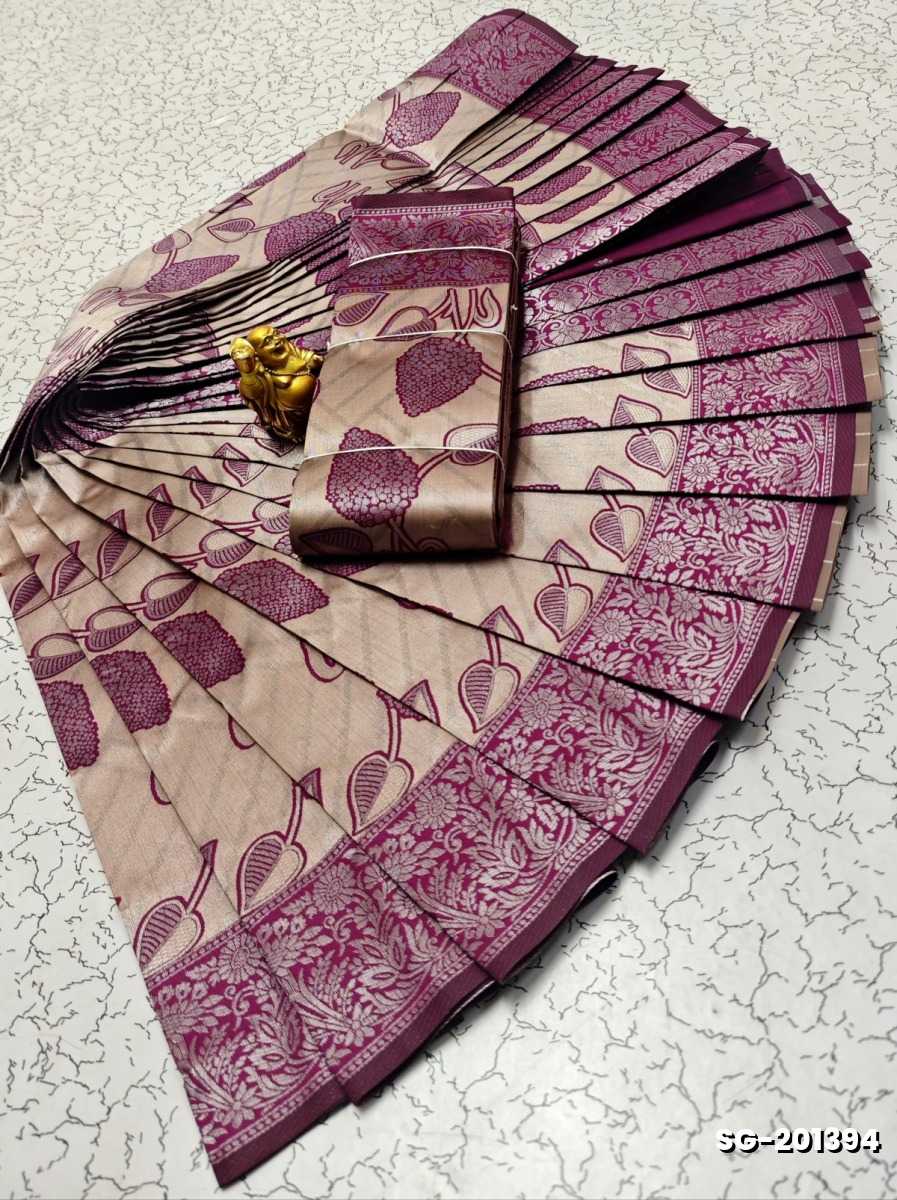 KUBERA ELITE BRIDAL RAPIER FANCY LIGHT WEIGHT SILK TYPE SAREES FESTIVAL  WEAR - CHOCOLATE COLOR
